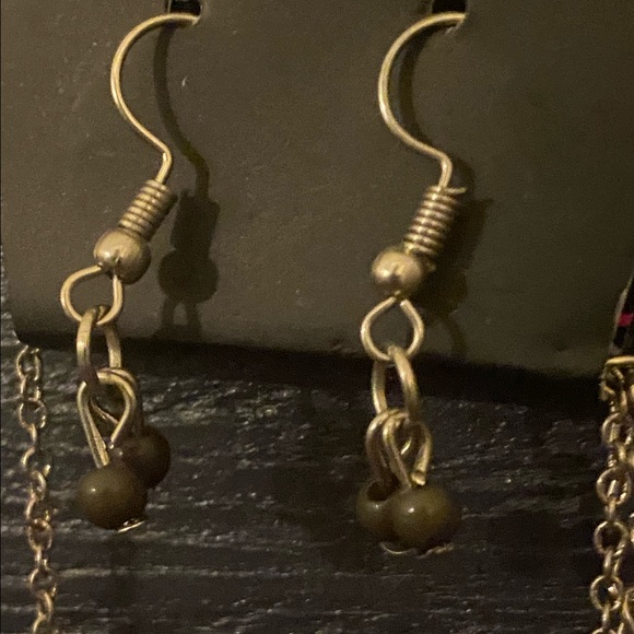 Dream and Faith Double Sided Silver + Green Necklace and Earring Set NWT - Picture 9 of 12